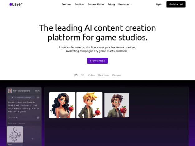 Layer AI是一款专为游戏开发者设计的AI平台,提供高质量游戏美术资产生成服务,支持概念艺术、市场宣传及实时美术编辑,提升游戏开发效率。免费与付费方案可选,适合团队协作。