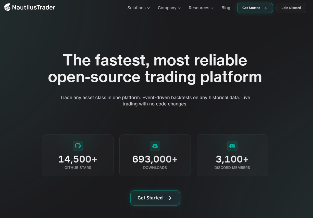 NautilusTrader是最快、最可靠的开源交易平台,支持多种资产类别交易,包括加密货币、期货、股票等。它提供高性能的事件驱动回测和实时交易功能,帮助用户快速构建和优化交易策略。